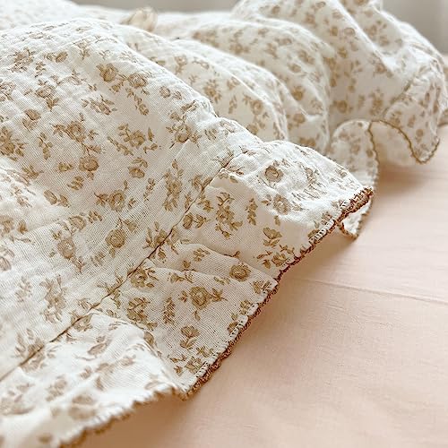 Bulutu Cotton Muslin Kids Toddler Pillowcase With Cute Camellia Flowers Super Soft Travel Pillow Nursery Pillowcase thumb #4