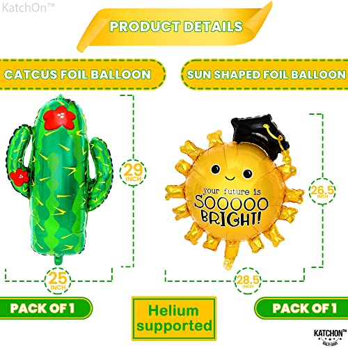 Image of KatchOn, Taco Bout A Future Balloons Set - Pack of 17 | Taco Sun & Cactus Foil Balloon For Graduation Decorations 2026 | Taco Bout A Future Graduation Banner For Festa Graduation Party Decorations