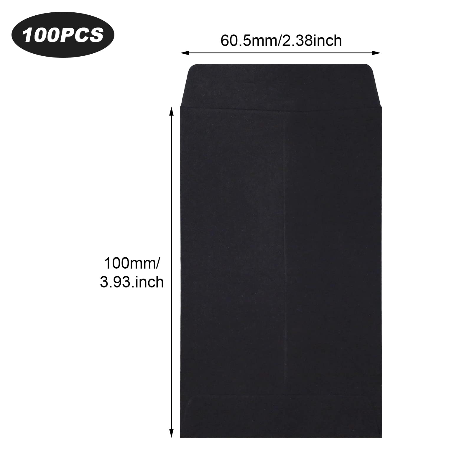 100 Buste Kraft Nere 10x6cm Autoadesive - Per Semi, Monete, Francobolli, Piccoli Oggetti - Foto 11