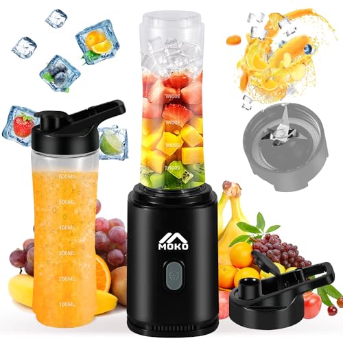 Portable Blender for Shakes and Smoothies, MoKo 400W Personal Blenders with 22 OZ BPA Free Travel...