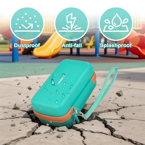 Image of ANKHOH 3D Printing Pen Case for 3Doodler Start+, 72 Pen Refills Included | Hard shell storage with grooved base, mesh pocket and hand strap for school or travel; 3D pen not included, Green