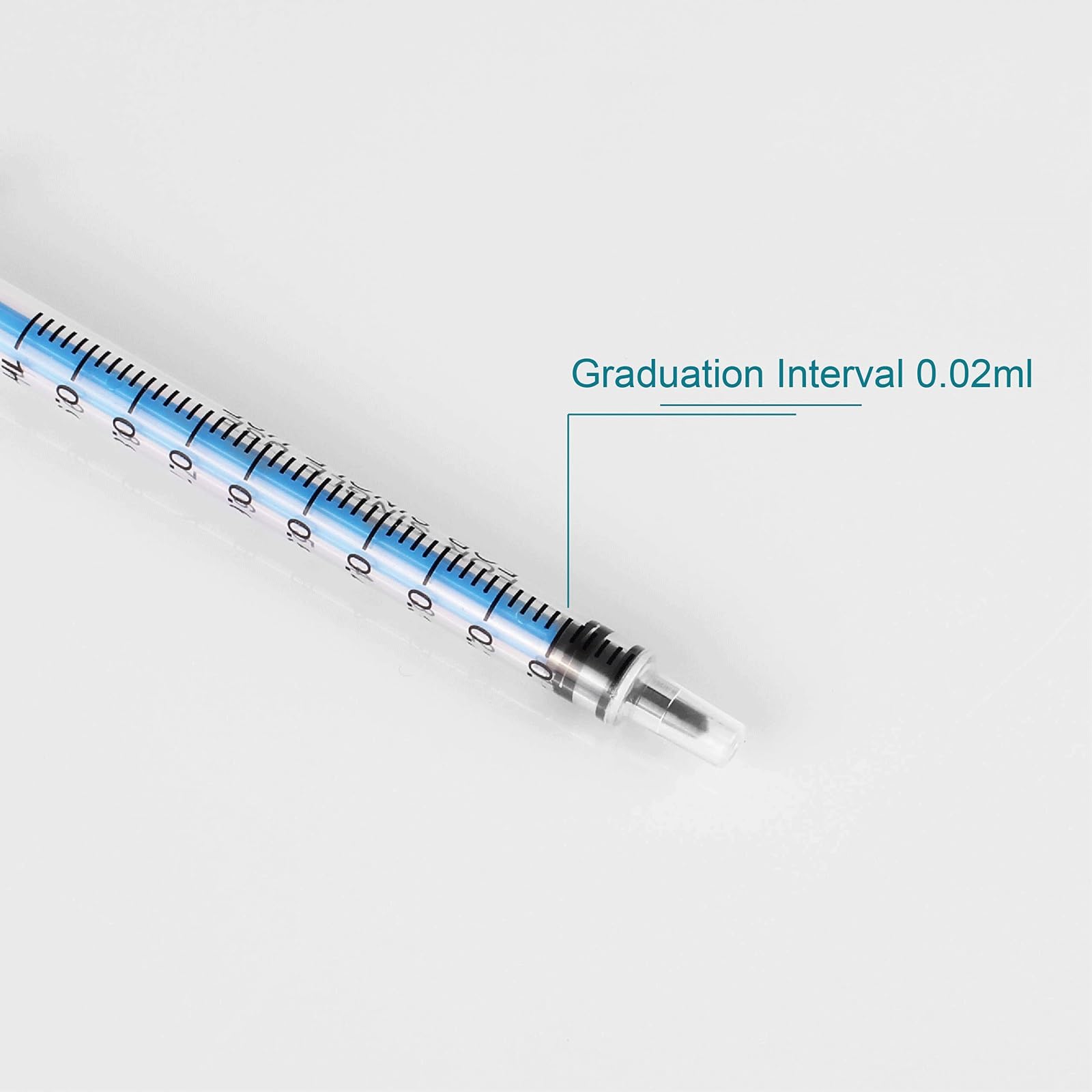 Siringa in plastica liquida senza ago da 1 ml, siringa da laboratorio scientifico, liquido di misurazione, alimentazione di animali domestici, confezione sterile singolarmente (blu, 100 pezzi)