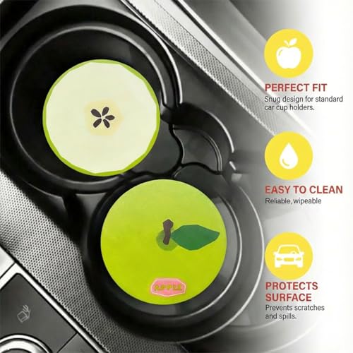 Portavasos para carro con diseño de fruta, silicona, 2 piezas miniatura 3