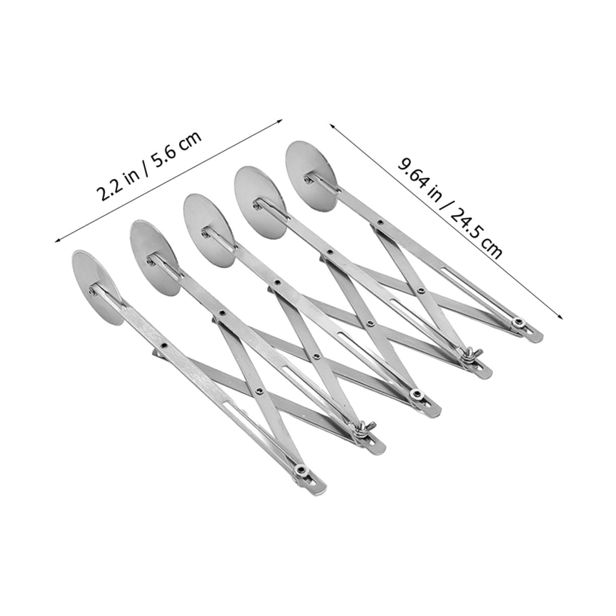 NOLITOY Coupe-pizza pour Découpe Précise en Acier Inoxydable avec 5 Roules Ajustables Outil de Pâtisserie Pratique et Moderne, Facile à Utiliser Ranger