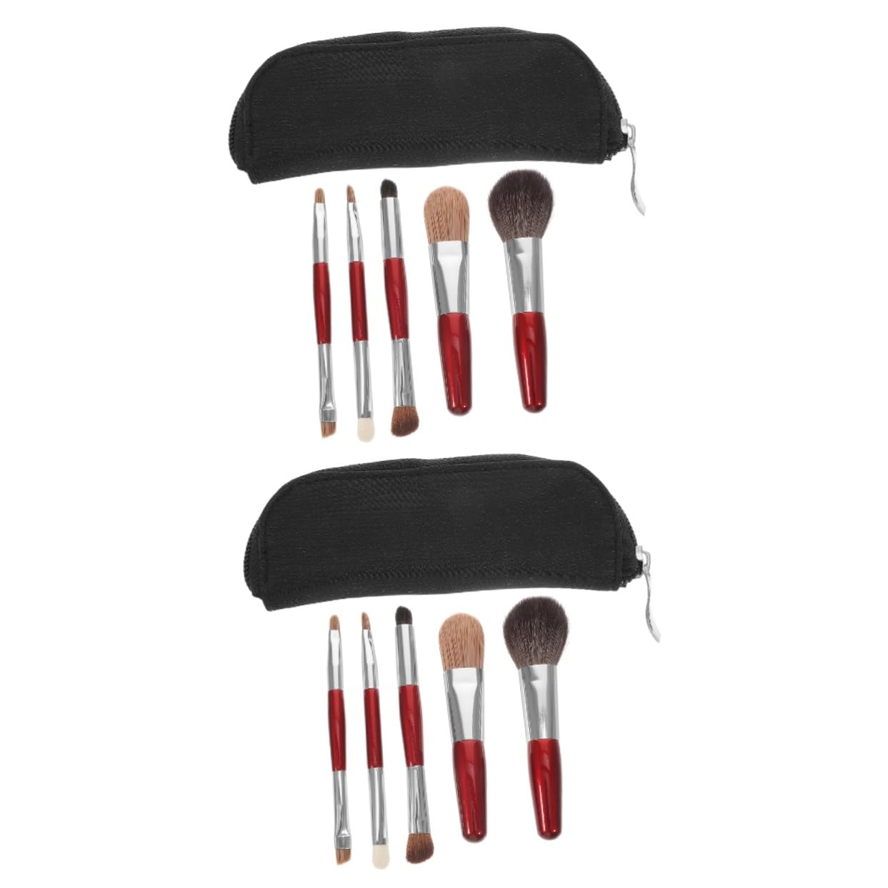 FRCOLOR 2sets Pennelli Da Trucco Portatili Per Polvere Libera e Blush Con Custodia Da Viaggio Strumenti Di Bellezza Per Donne e Ragazze