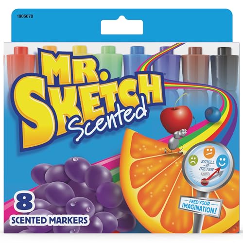 Image of Mr. Sketch Scented Markers, Chisel Tip, Assorted Colors, 8 Count - Fun for Kids, Coloring, Spark Creativity, Arts & Crafts