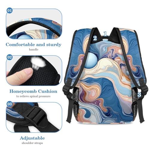 Sac à dos marbré polyvalent grand volume avec ensemble 2 pièces