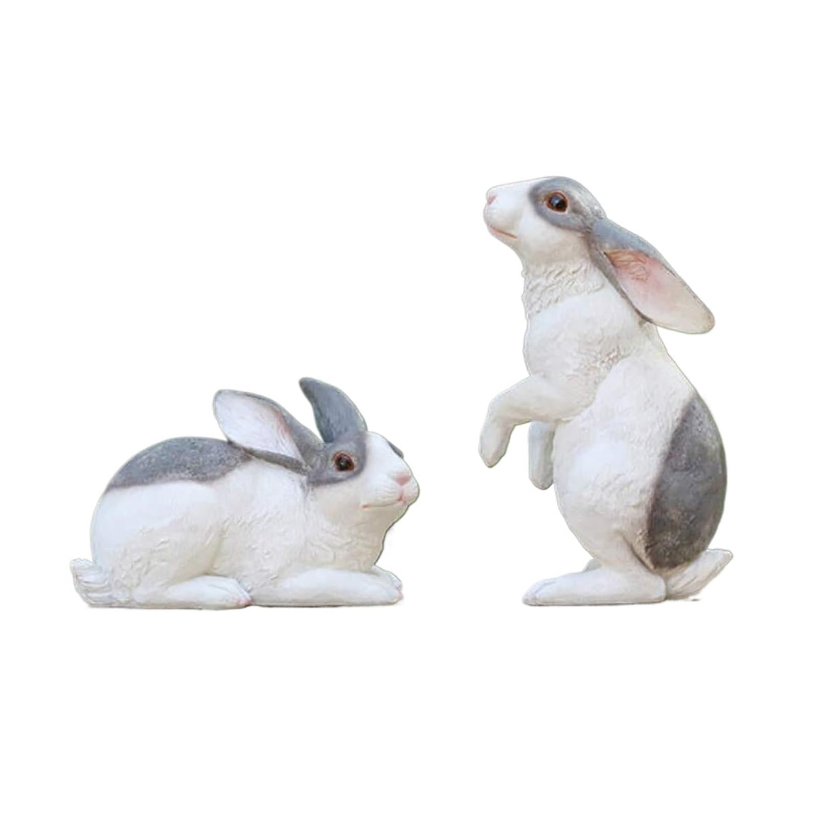 Friendshiphome One Color Yard Art Rabbit Garden Statues Outdoor Resin Animal Sculptures Simulation Bunny Yard Gift Lawn Gift
