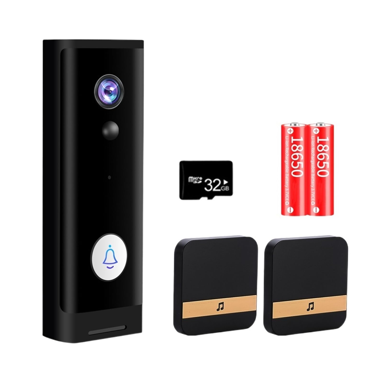 THikk Tuya – Sonnette sans Fil WiFi, caméra 1080P HD, visiophone, Vie Intelligente, Audio bidirectionnel, Alexa Home, Mini interphone, Carillon de Porte(Option 4,E/U)