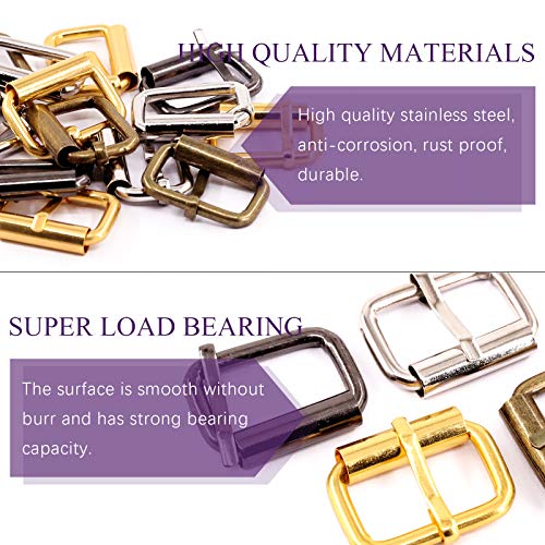 Swpeet S1175 60Pcs Heavy Duty 1 Inch / 25mm Bronze Multi-Purpose Metal Roller Buckles Metal Rings for Belts Hardware Bags Ring Hand DIY Accessories Keychains Belts and Dog Leash - Image 3
