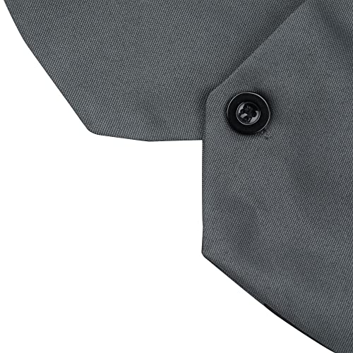 YOUTHUP Homme Gilet Costume Formel Gilets Sans Manche Vest Pour Business d'Affaire Mariage Slim Fit, V-Gris Foncé, XS - Image 7