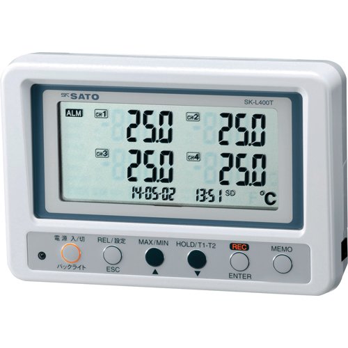 温度・湿度管理器 4段棚 Amazon | 佐藤 4チャンネル温度ロガー SK-L400T(指示計のみ