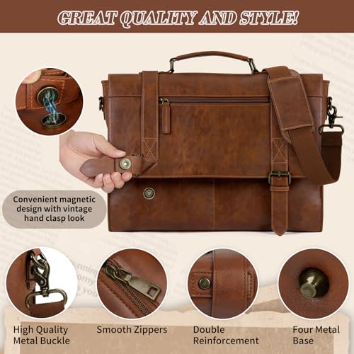 Maletín messenger para laptop 15.6 pulgadas marrón miniatura 6