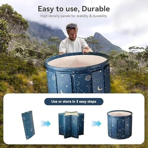 Image of Bath tub for adult for bathroom Tub for Home SPA, Maintains Hot & Cold Temperature, Drainage Hole, Thickened Layer for Hot and ice bath tub for adults (Planet)