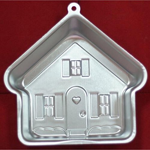 WJSYSHOP 9 Inch House Shaped Aluminum 3D Cake Mold Baking Mould Tin Cake Pan - Thumbnail 2