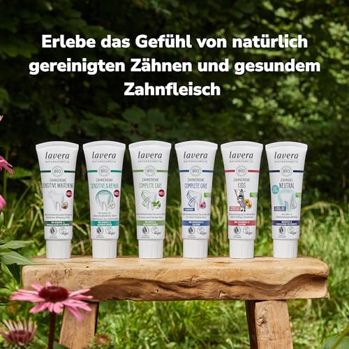 lavera Zahncreme Kids FLUORIDFREI - ohne Farbstoffe - schützt Milchzähne - mild-fruchtig - Bio Calendula & Calcium - Vegan - 75 ml