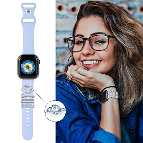 Watch Band Charms For Apple Smart Watch For Women Decorative Ring Loops 38Mm 40Mm 41Mm 42Mm 44Mm 45Mm Compatible With Iwatch Series 7 6 5 4 3 2 1 Smartwatch Band Accessories Diamond Jewelry(No Watch Band) (Cartoon Cute Mouse) #TOP5