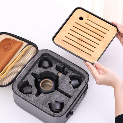 Asin Tea Set, Kung Fu Tea Sets Traditional Chinese & Japanese Handcrafted Tea Ceremony Kit, Ideal for Gifting & Cultural Gatherings, Complete with Teapot, Cups & Accessories Portable - Image 3