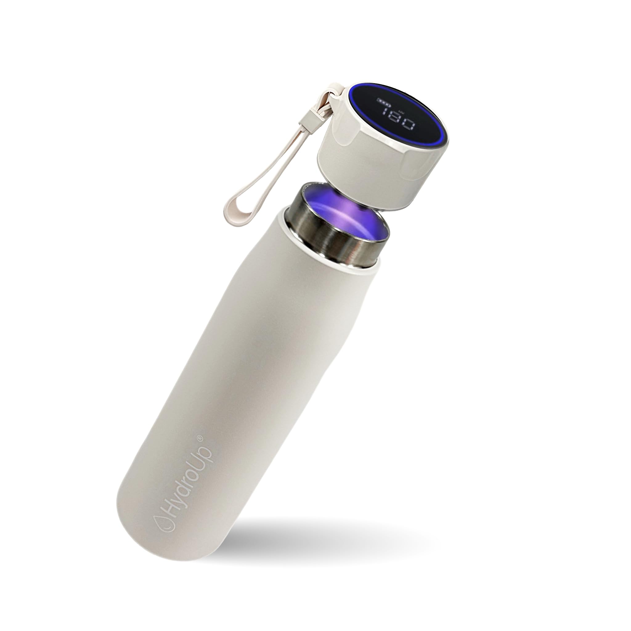 Selbstreinigende Trinkflasche mit smartem Deckel für