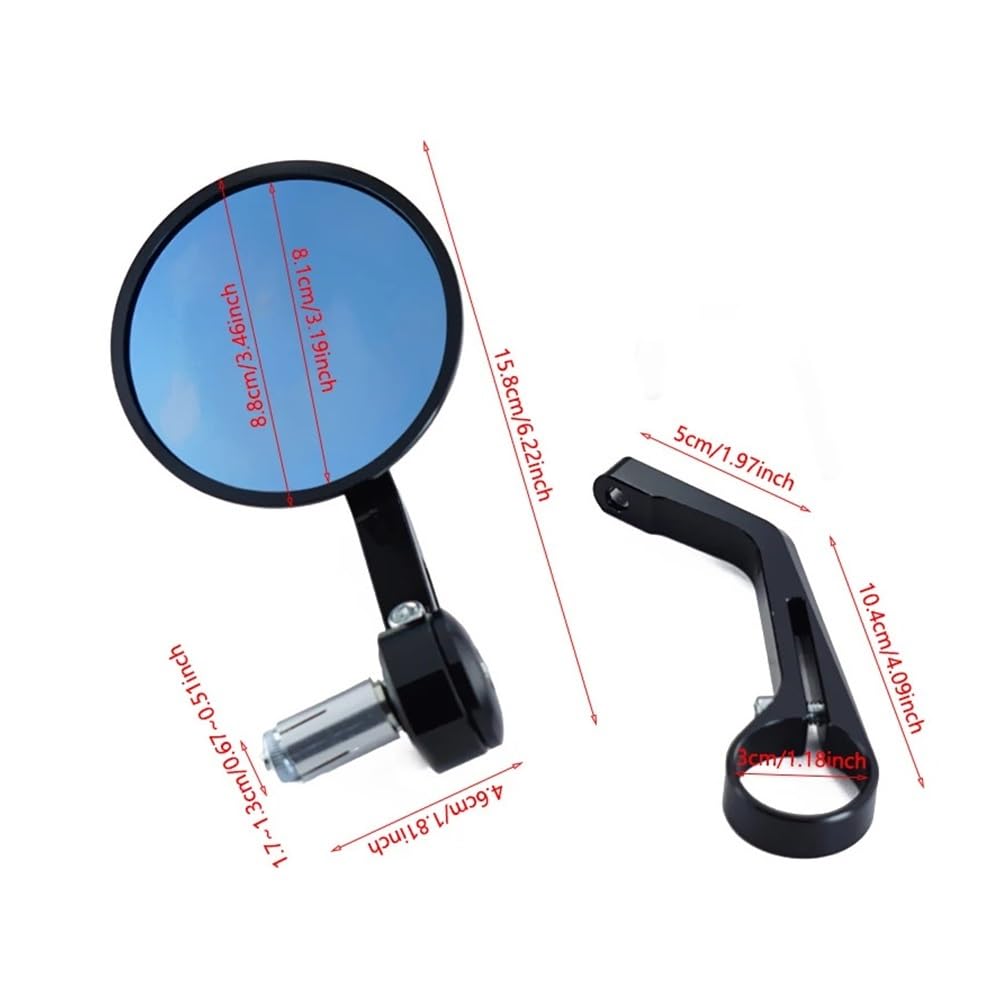 Rétroviseurs D'extrémité De Barre De Moto pour R&oyal Enfield Meteor Classic 350 500 Interceptor 650 CNC, Pointe De Guidon Rétroviseurs Moto