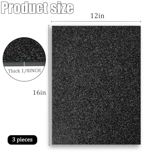 Image of 3 Pack ABS Plastic Sheet 12 x 16 x 1 /8 inch Thick (3mm) Moldable Plastic Panel, Rigid Thermoplastic Sheet Black Plastic Sheet for DIY Projects, Handcrafts