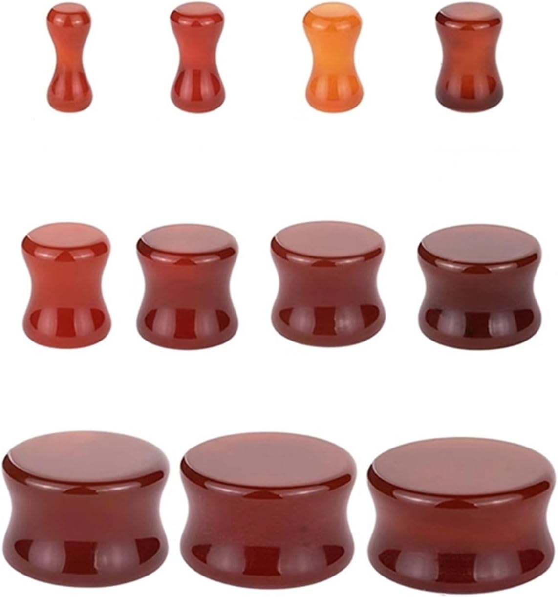 Ear Plugs Jewelry 8g-3/4 inch, Flesh Tunnels for Ears Stone Red Stone Body Piercing Jewelry for Women 22pcs
