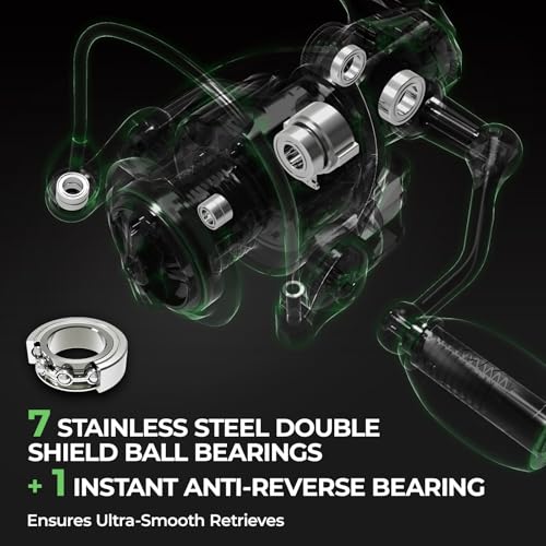 Image of KastKing Spartacus II Spinning Reel, IPX5 Waterproof Rating,Size 500,Stryker Green