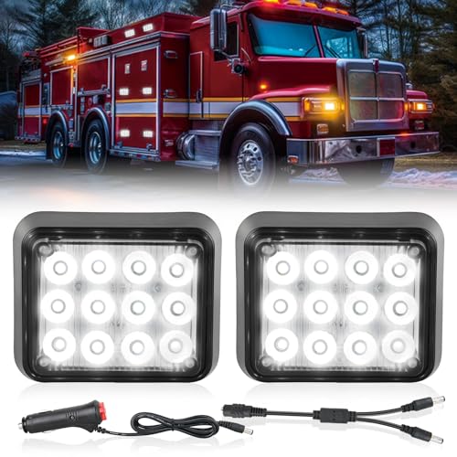 Image of Nilight 12LED Magnetic Wireless Trailer Lights 2PCS White | Rechargeable Portable Hazard Beacon Warning Light Emergency Strobe Light for Trucks Trailers Vehicles Cars Bus Surface Mount