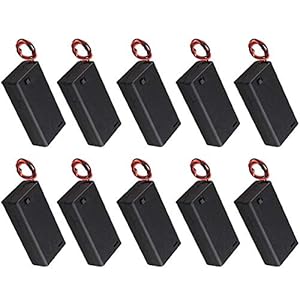 YIXISI 10 Stuks 2 × 1.5V 3V AA-Batterijhouder, Plastic Batterij-Opbergdoos met Hoes, AAN/UIT-Schakelaar en…