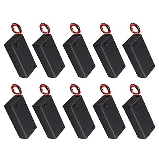 YIXISI 10 Stück 2×1.5V 3V AA Kunststoff Batteriehalter mit Hülle, Anschlusskabel und EIN/AUS Schalter, 2X Mignon 'AA', AA Batterie Halterung