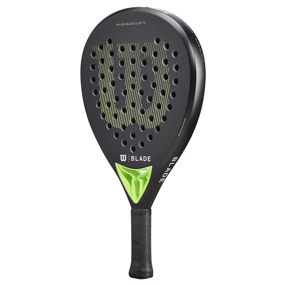 Wilson Blade Elite Tx V2 - Racchetta da padel leggera, superficie in carbonio/fibra di vetro, anima in EVA, bilanciamento medio, taglia unica, 361 g/410 g, uso interno