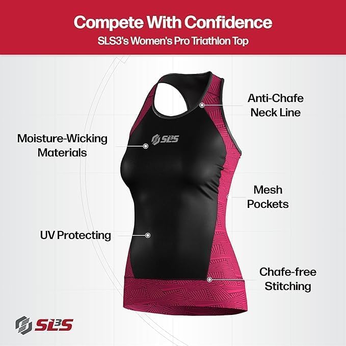 SLS3 FX Top Deportiva de Triatlón para Mujer | Bolsillo Trasero | Costuras antifricción | Dobladillo Especial | Ajuste Elegante | Diseño Alemán