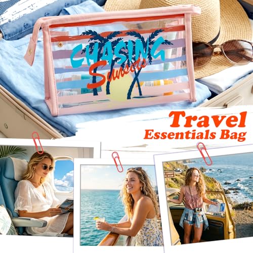 Image of COSHAYSOO Sunscreen Bag Clear Makeup Toiletry Pouch Beach Vacation Essentials for Women Teen Girls Trip Gifts Summer Pool Travel Must Have Accessories Waterproof Stuff