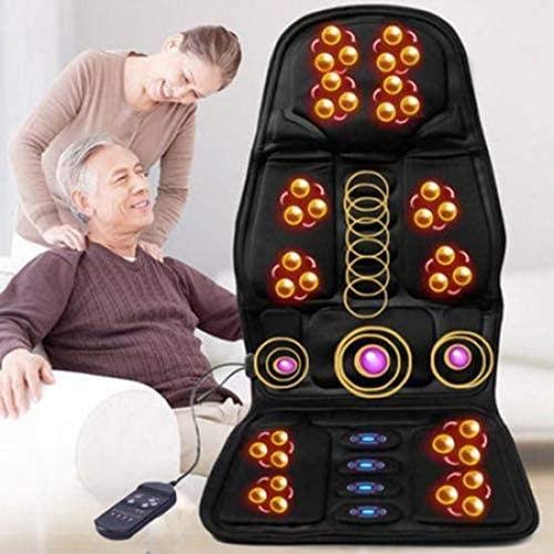 XLYAN Shiatsu Masajeador De Espalda con Calor - Almohadilla para Silla De Masaje Amasamiento Profundo Masajeador De Espalda Completa Cojín De Asiento De Masaje para Uso En El Hogar,Black