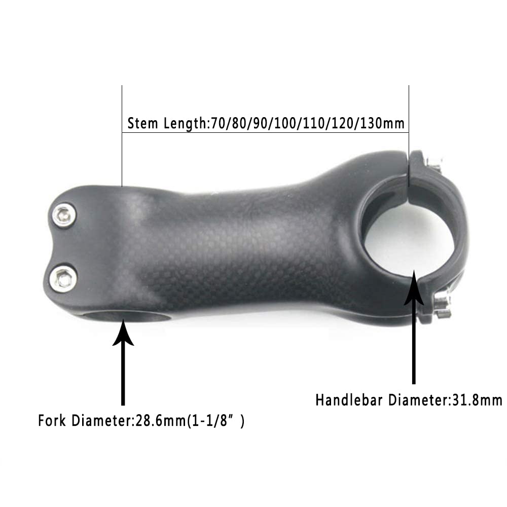 Alfa Pasca attacchi in Carbonio Manubrio Bici Corsa 6/17 Gradi 70/80/90/100/110/120/130mm Attacco Manubrio 31.8mm MTB