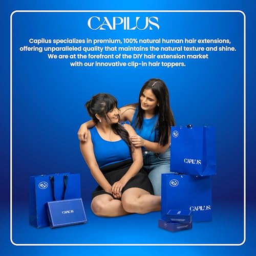 Image of Capilus Flat Clip-In Ponytail Hair Extensions (Black, 24 Inch) | 100% Natural Human Hair | Changeable Clip | Instant Volume & Length | Original Human Hair Ponytail Extension for Women