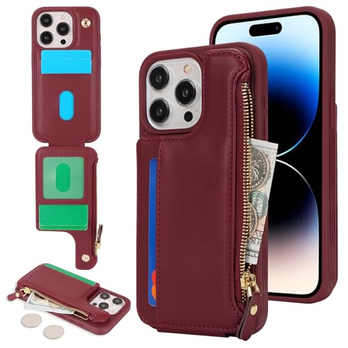 Étui de téléphone avec fermeture éclair pour iPhone 14 Pro protégeant vos cartes