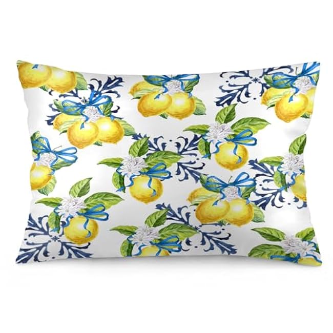 Yellow and White Striped Standard Pillowcases 20x26 Inch White Yellow Stripes Pattern Printed Pillow Case Soft Lumbar Throw Pillow Covers for Bed Sofa Couch Rectangle Oblong