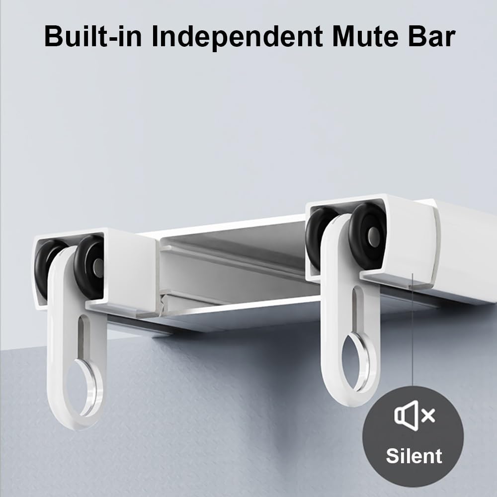 Heavy Du - Soporte de techo de doble riel deslizante para sala de estar y dormitorio, divisor de habitación versátil, 100 cm, 500 cm, aluminio blanco (140 cm)