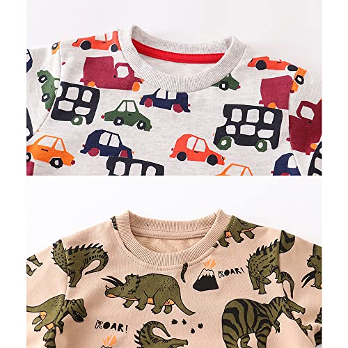 Image of Toddler Boys Crewneck Sweatshirt, Cotton Long-Sleeve Pullover Cartoon Print