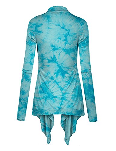 Image of Lock and Love Women's Draped Front Open Asymmetrical Cardigan - Casual Long Sleeve Lightweight Duster