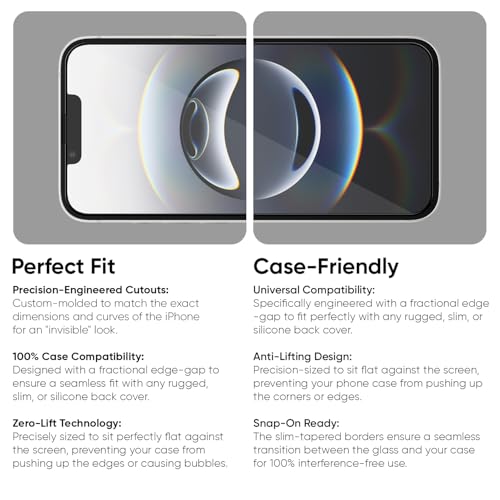 Image of POPIO Xtreme Series Pack of 2 Military-Grade Gorilla Tempered Glass for iPhone 13 /13 Pro / 14 /16e / 17e | 9H Hardness, Edge-to-Edge Coverage, Anti-Scratch