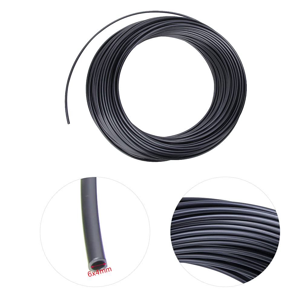 SCHWARZER NYLON-HOCHDRUCK-PNEUMATISCHER SCHLAUCH, FLEXIBLER ROHR, LUFT-WASSER, 100 m (6 * 1 schwarz*100M = 6 * 4 schwarz*100M)