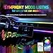 Goodream Interior Car Ambient Lighting Kit, 43.3 Inches RGB USB LED Ultrathin Acrylic Strip Lights Neon Accessories for Cars Truck SUV Center Console Dashboard with APP&Remote Control