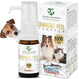 GLOBAL NATUREON Lachsöl & Hanföl 1000mg aus Samen für Hunde und Katzen, Tropfen für Wohlbefinden und EIN glänzendes Fell, Omega 3,6 & 9 (30ml)