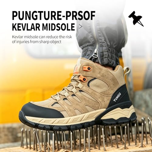 Image of Steel Toe Shoes for Men, Work Shoes for Men,Indestructible Steel Toe Boots,Industry Construction Safety Work Boots for Men,Puncture Proof Construction Safety Shoes