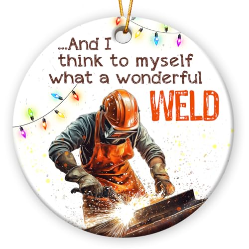 Welder Ornament 2025, Unique Christmas Ornaments, Double Side Ceramic Ornament for...