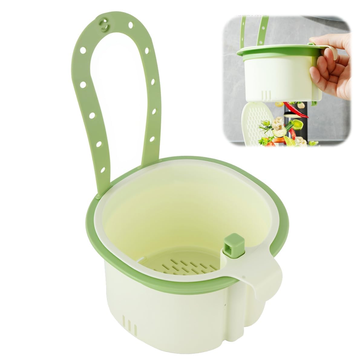Sink Strainer Basket, Sink Food Catcher Kitchen Drain Baskets Removable Hanging Sink Colander Filter for Garbage Leftovers