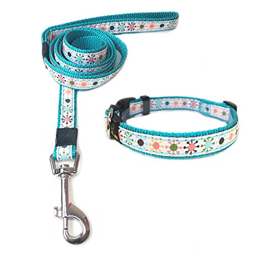 ANNIMOS Pet Dog Cat Collar & Leash Set Adjustable Collars