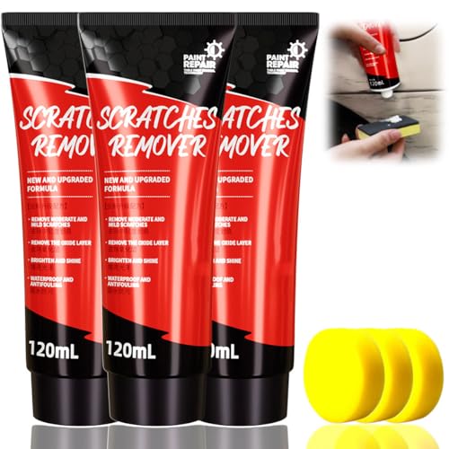 Car Scratch Repair Paste, 2024 New Car Paint Scratch Repair Polishing Wax, Car Scratch Remover for Vehicles, Scratch Repair Wax for Car, Scratch Remover Kit for Deep Scratches (3)